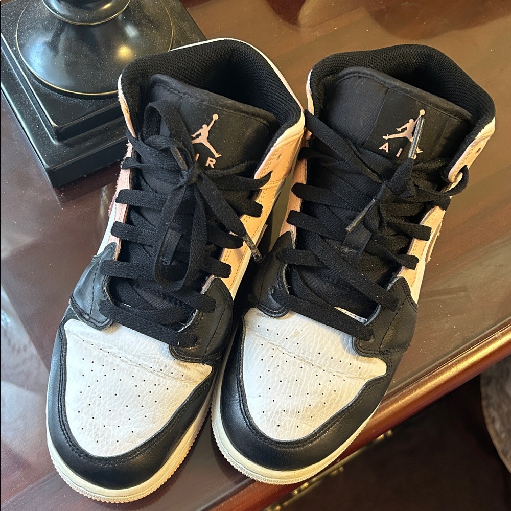 Black and Pink Air Jordan Sneakers
